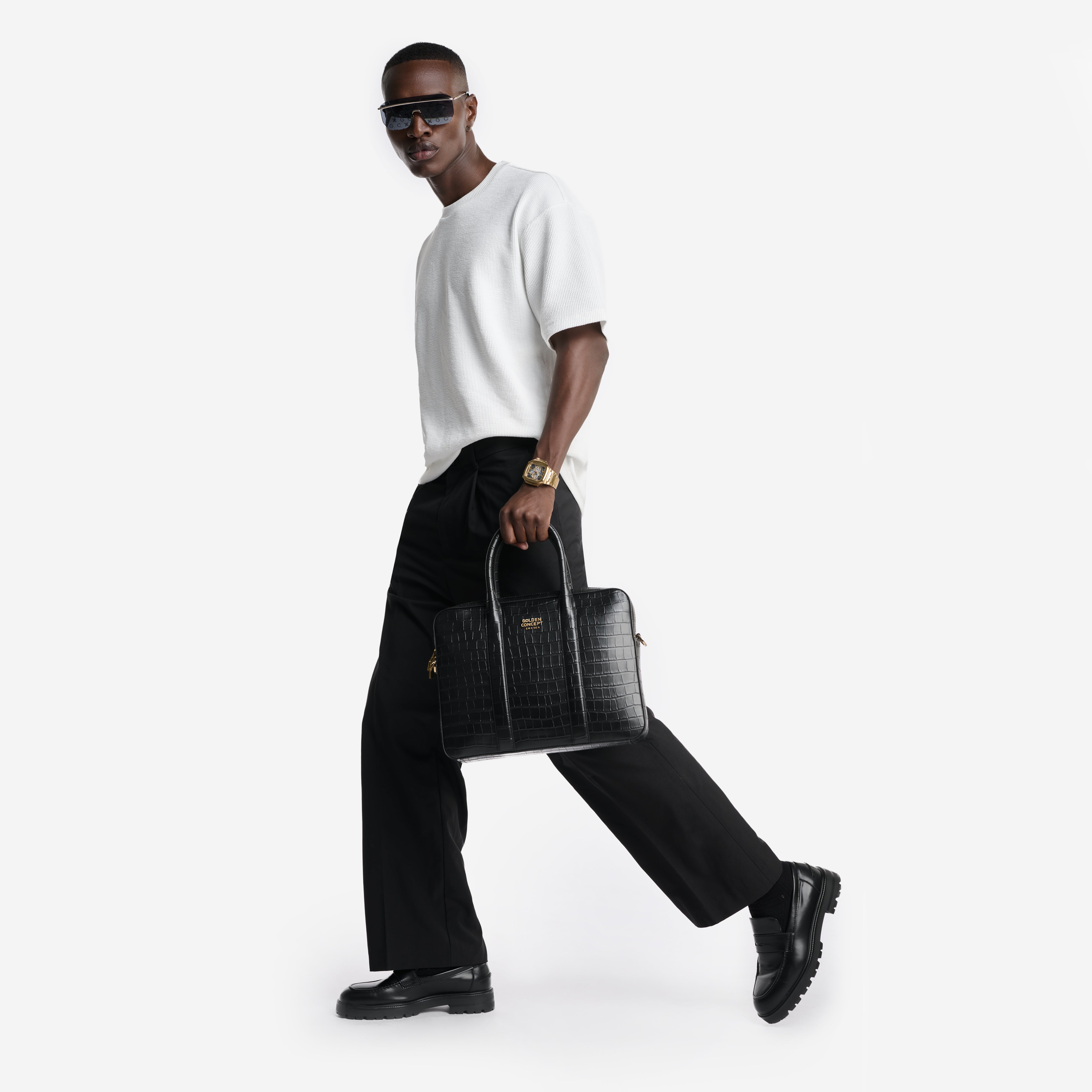 Golden Concept - Leather Bags - Briefcase (Croco Embossed)