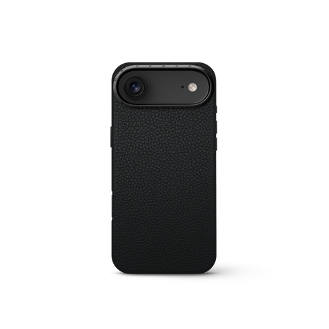 iPhone 17 手機殼 - 全粒面皮革 - 黑色