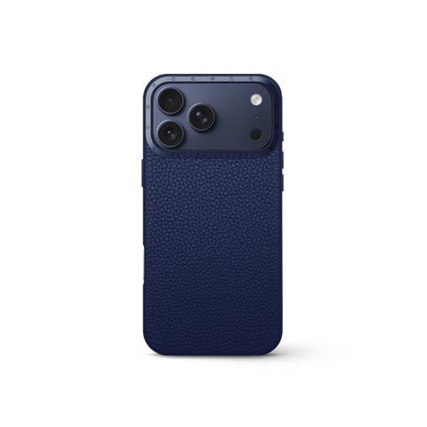iPhone 17 手機殼 - 全粒面皮革 - 午夜藍