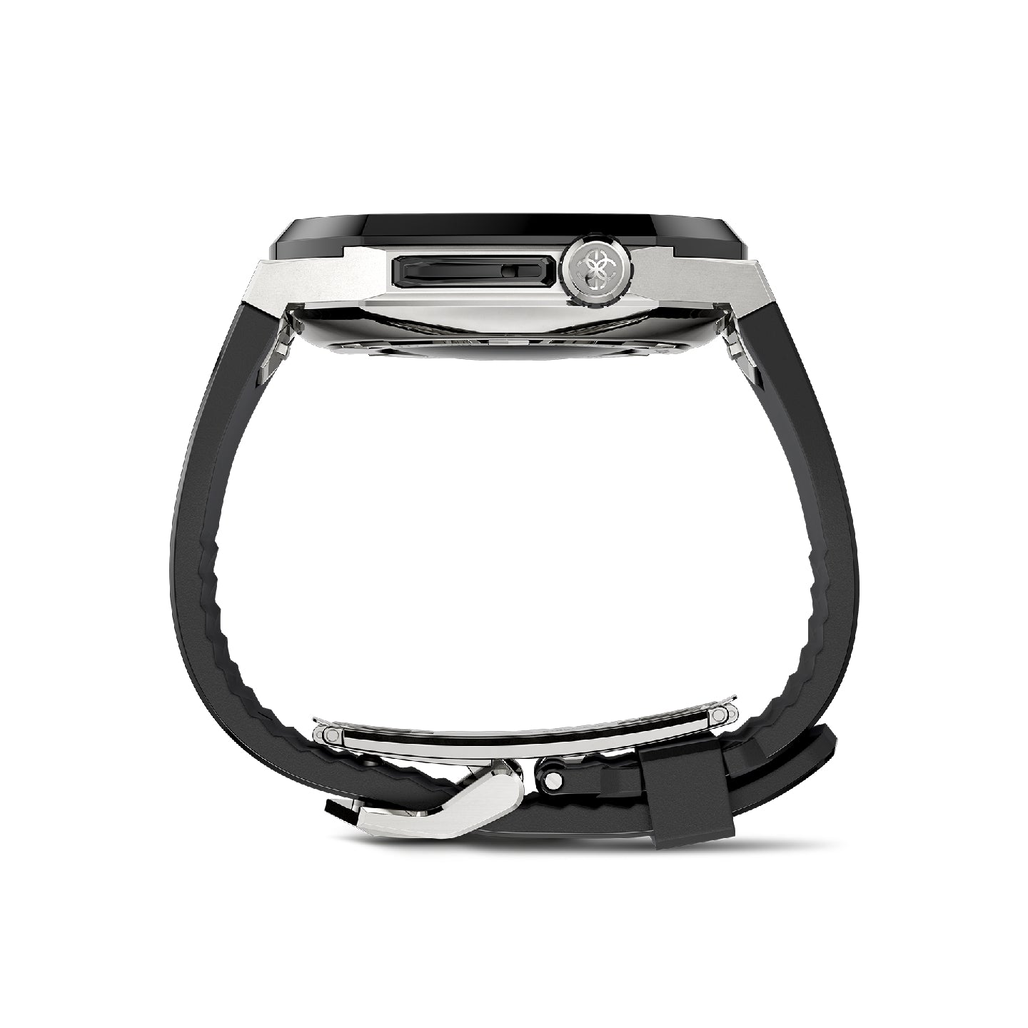 Apple Watch 7 - 9 Case - SPIII45 - Silver (Black Rubber)