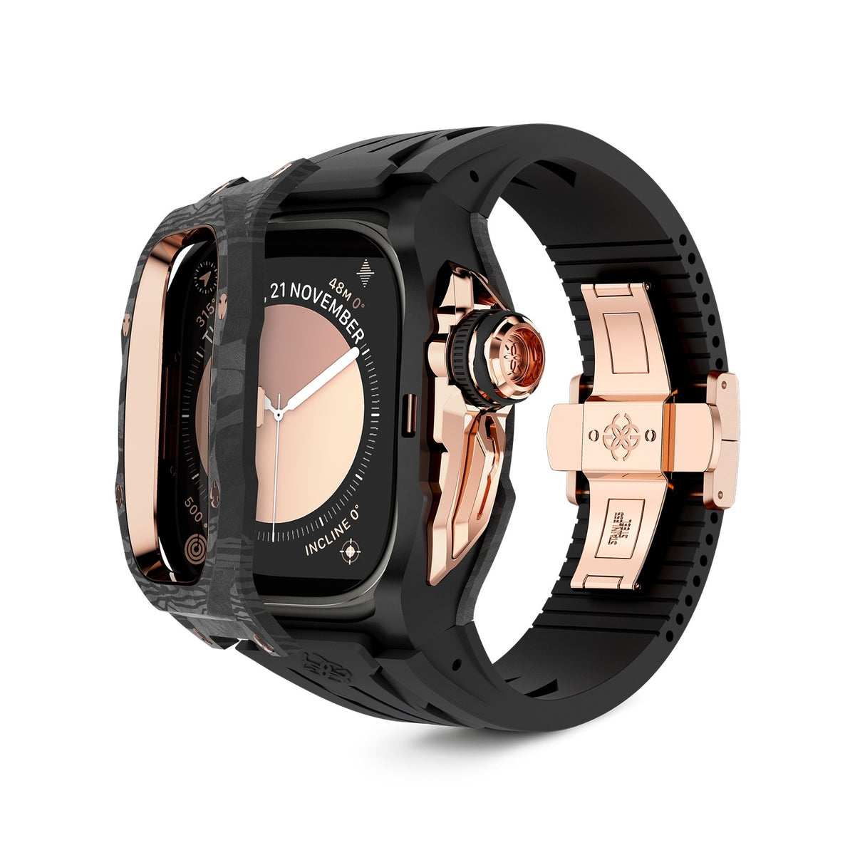 AppleWatch Case Sports ローズ 時計 41.44.45MM Apple Watch Case / RSTIII49 - Crepe Steel – ゴールデン