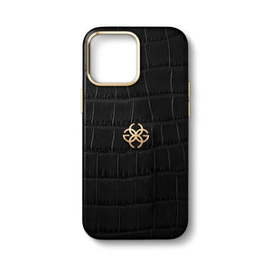 Golden Concept - iPhone 15 保護殼 - 皮革 - 壓花鱷魚標誌