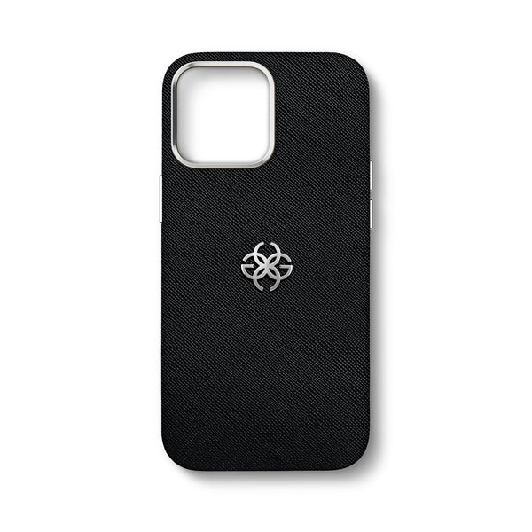 Golden Concept - iPhone 15 Case - Leather - Saffiano Leather logo