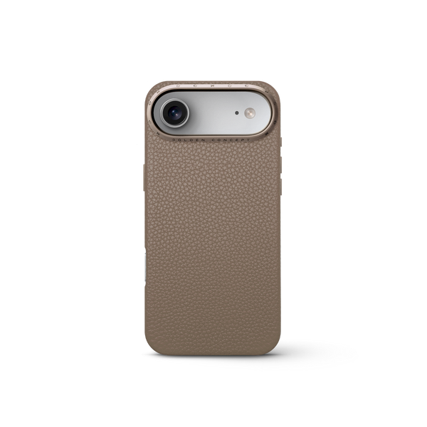 iPhone 17 手機殼 - 全粒面皮革 - 沙色