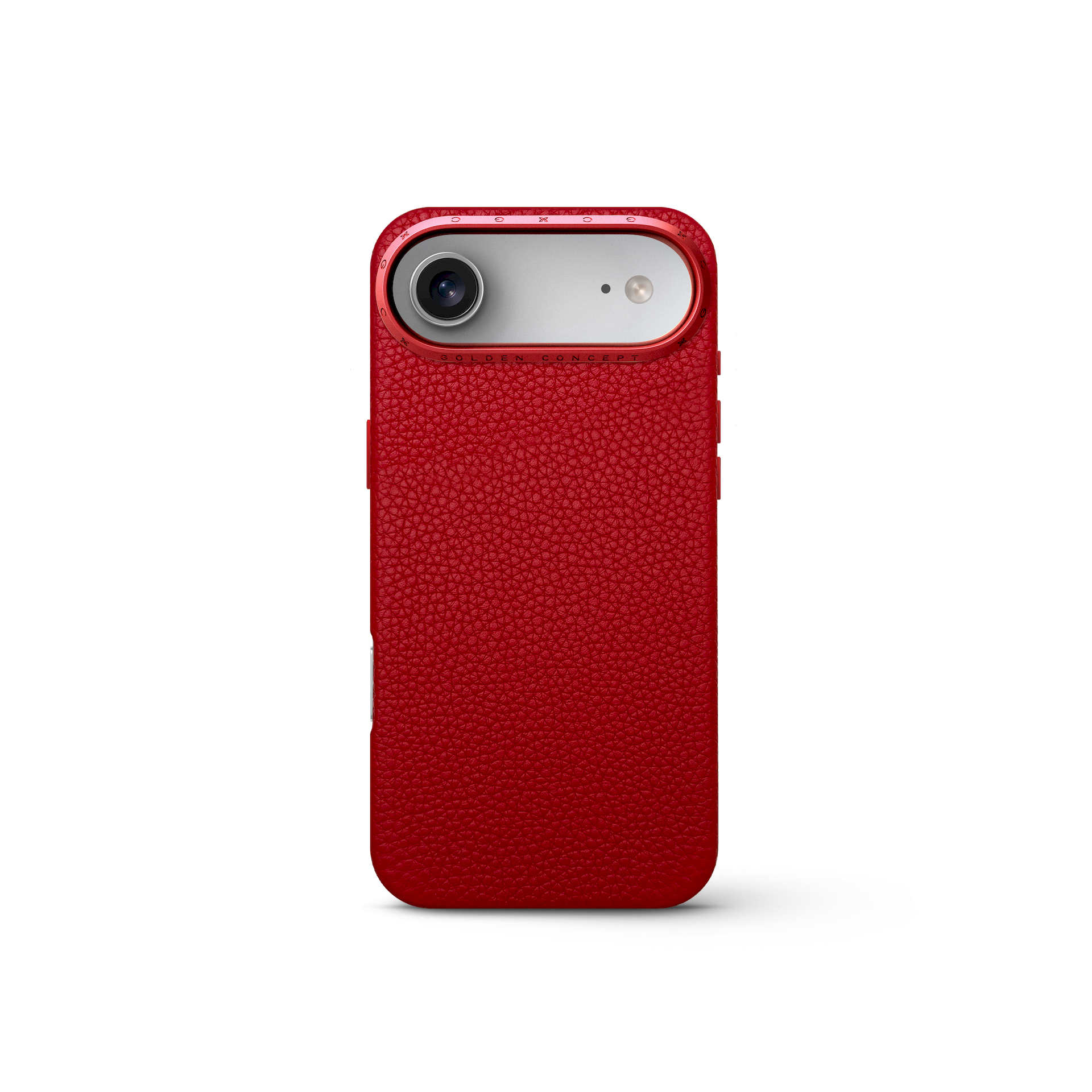 iPhone 17 手機殼 - 全粒面皮革 - 櫻桃紅