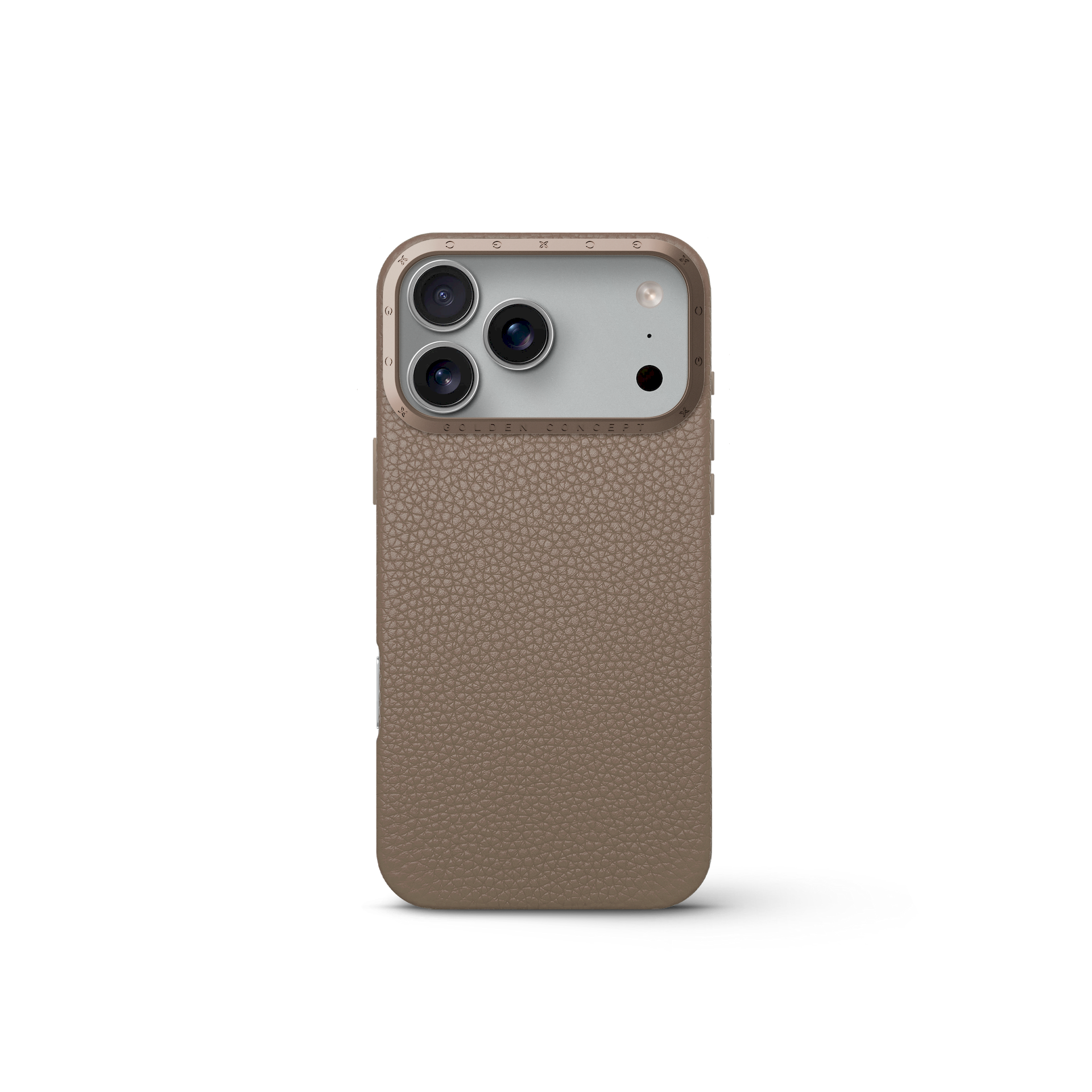 iPhone 17 手機殼 - 全粒面皮革 - 沙色