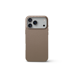 iPhone 17 手機殼 - 全粒面皮革 - 沙色