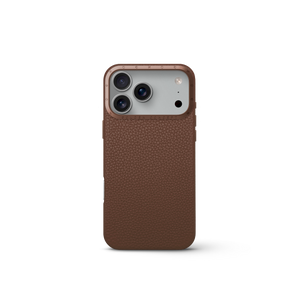 iPhone 17 手機殼 - 全粒面皮革 - 栗色
