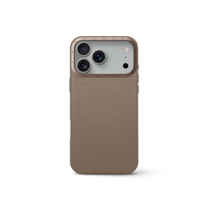iPhone 17 手機殼 - 全粒面皮革 - 沙色