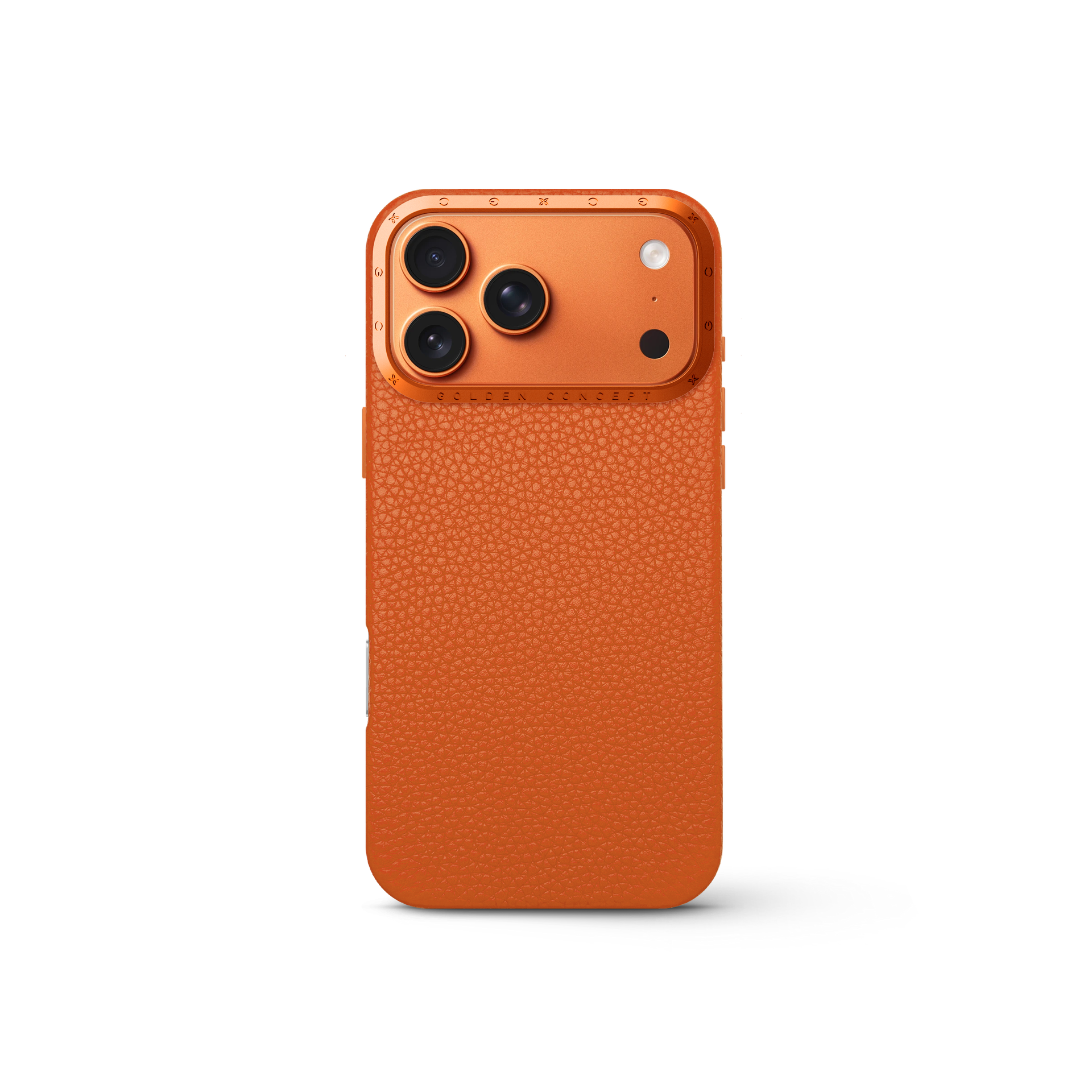 iPhone 17 手机壳 - 全粒面皮革 - 橙色