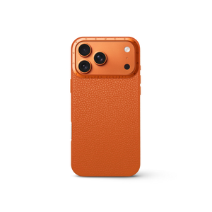 iPhone 17 手机壳 - 全粒面皮革 - 橙色