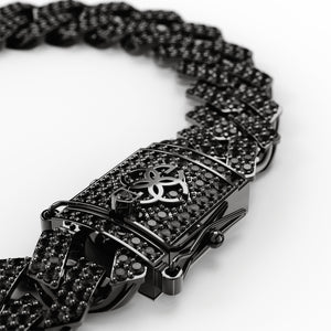 Necklace - Cuban Iced - Black