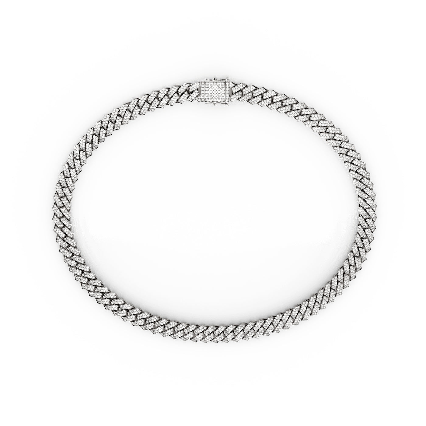 Sterling Silver Cuban Necklace - Iced