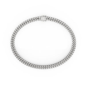 Sterling Silver Cuban Necklace - Iced