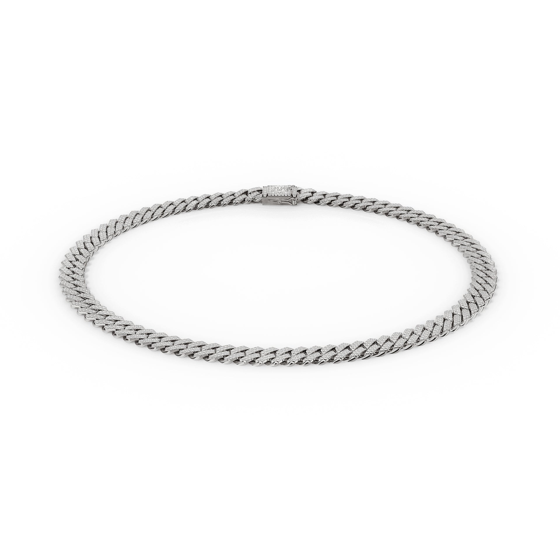 Sterling Silver Cuban Necklace - Iced