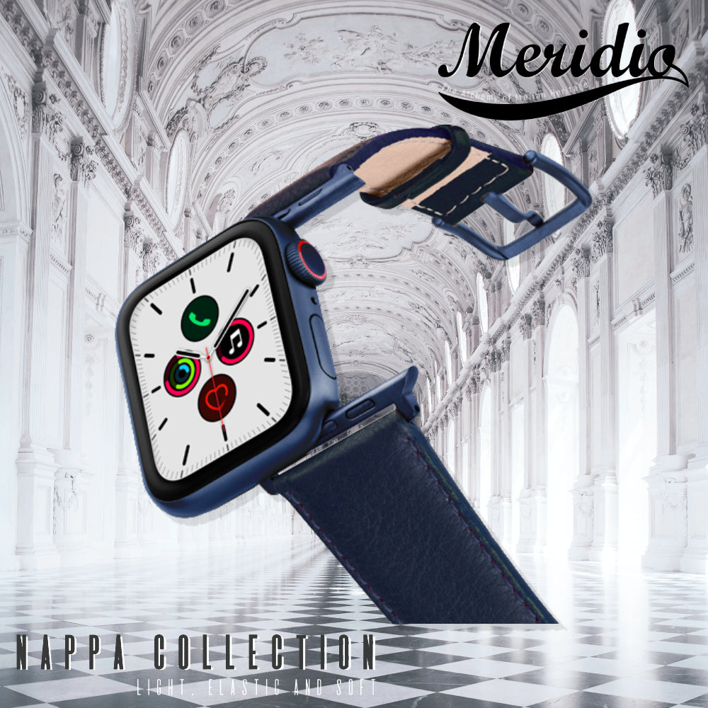 Meridio - Apple Watch 皮革錶帶 - Nappa 系列 - 地中海藍