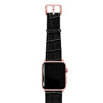 Load image into Gallery viewer, Meridio - Apple Watch Leather Strap - Reptilia Collection - Pitch Black
