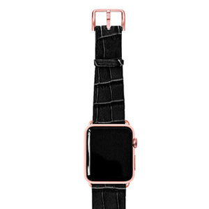 Meridio - Apple Watch Leather Strap - Reptilia Collection - Pitch Black