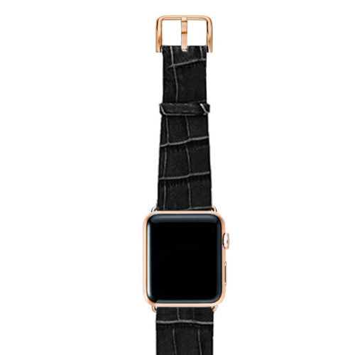 Meridio - Apple Watch Leather Strap - Reptilia Collection - Pitch Black
