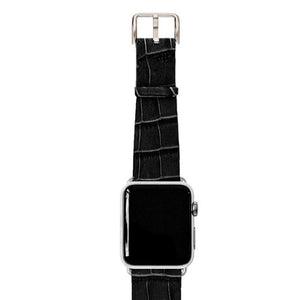 Meridio - Apple Watch Leather Strap - Reptilia Collection - Pitch Black