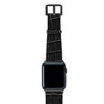 Load image into Gallery viewer, Meridio - Apple Watch Leather Strap - Reptilia Collection - Pitch Black
