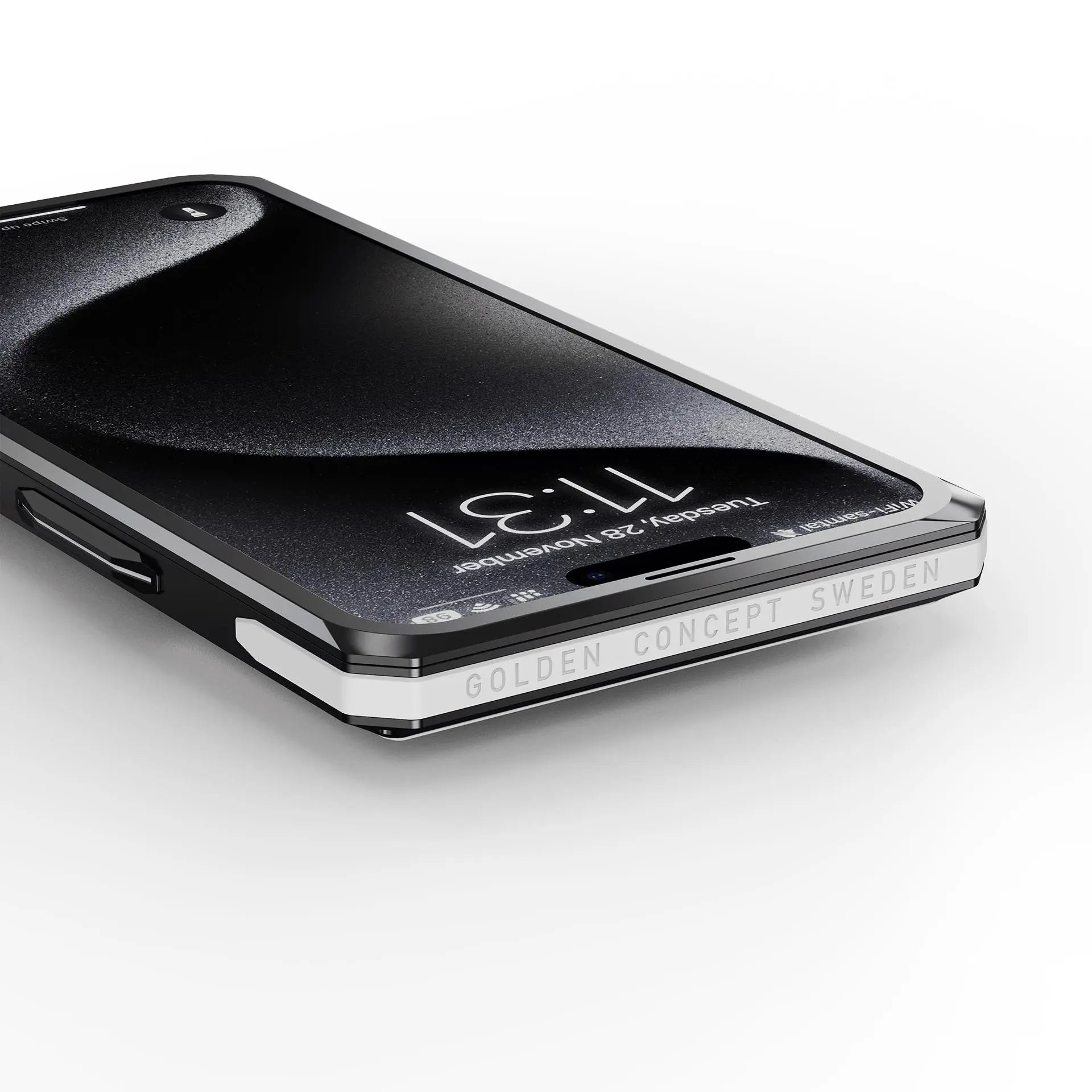 Golden Concept - iPhone 15 Case - RS15 - Onyx White Golden Concept