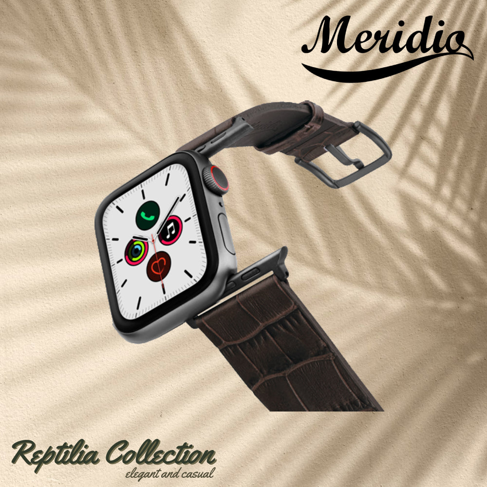 Meridio - Apple Watch Leather Strap - Reptilia Collection - Evening Shadow