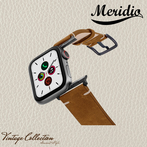 Meridio - Apple Watch Leather Strap - Vintage Collection - Smoked Walnut