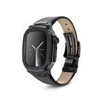 將圖片載入圖庫檢視器 Apple Watch 7 - 9 錶殼 - 皇家 - 皮革 - 黑色
