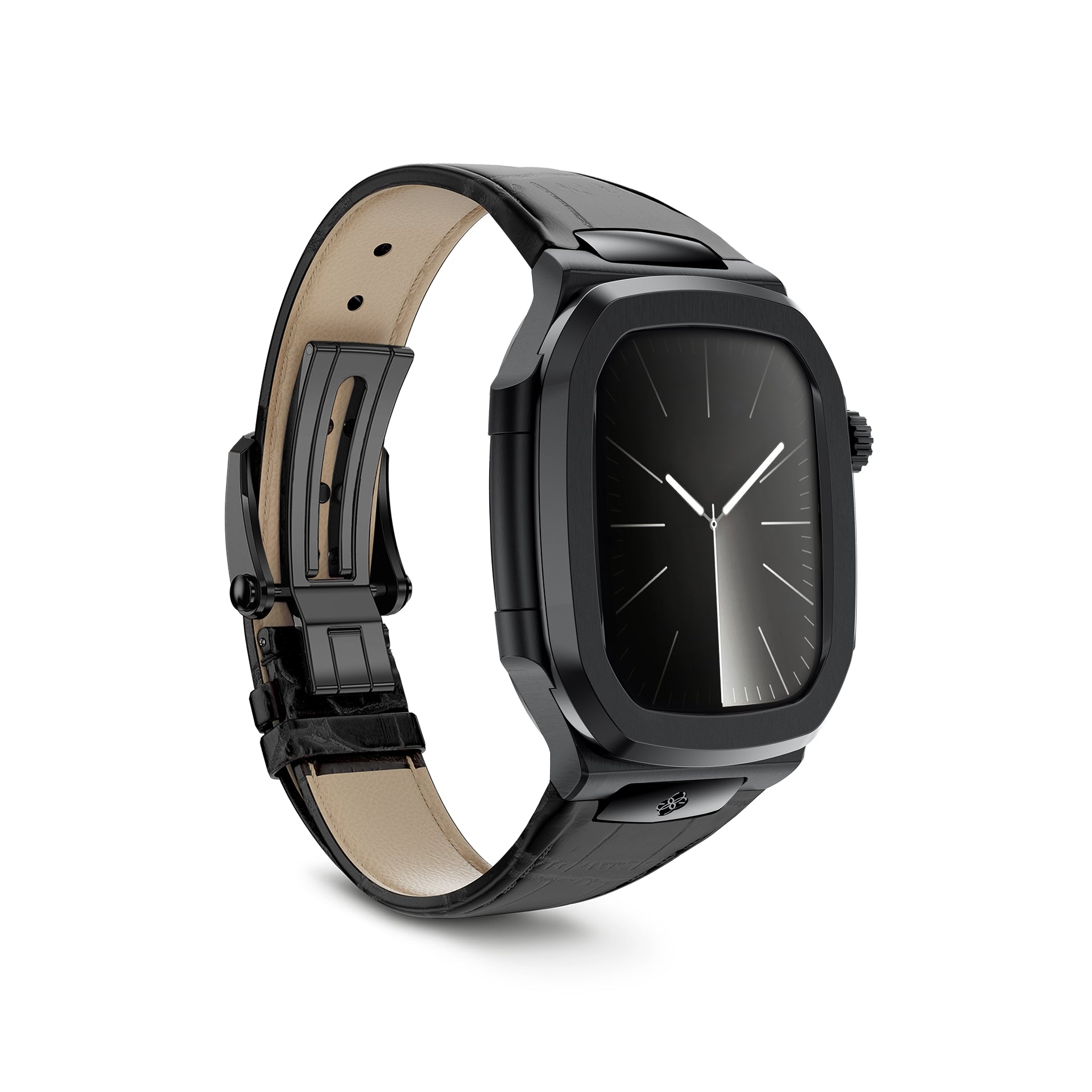 Apple Watch 7 - 9 錶殼 - 皇家 - 皮革 - 黑色