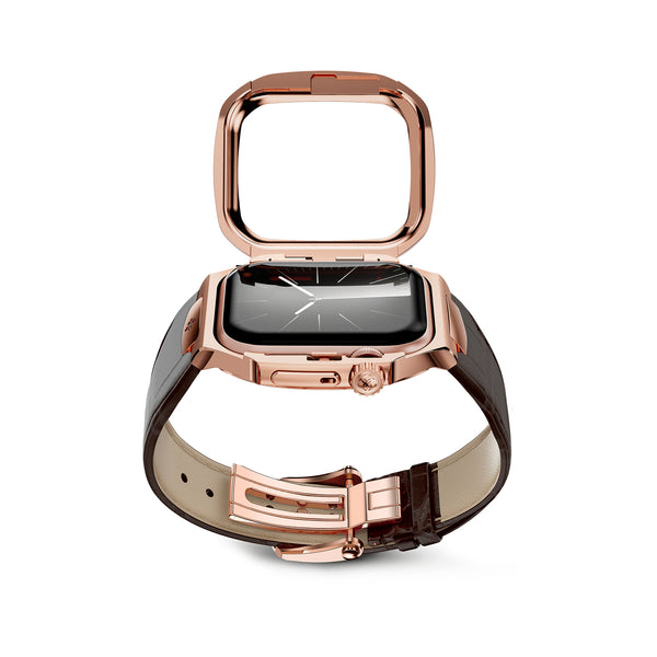 Apple Watch 7 - 9 表壳 - RO45 - 皮革 - 镀金