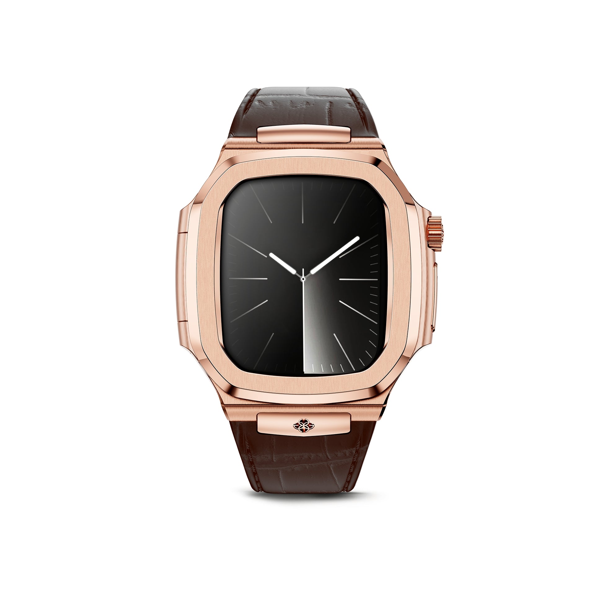 Apple Watch 7 - 9 表壳 - ROYAL - 皮革 - 玫瑰金 - 棕色