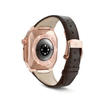 将图片加载到图库查看器，Apple Watch 7 - 9 表壳 - ROYAL - 皮革 - 玫瑰金 - 棕色
