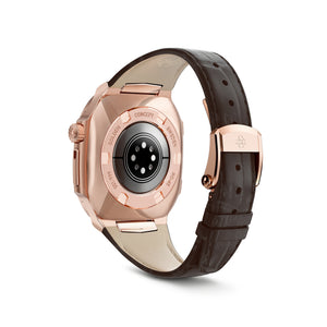 Apple Watch 7 - 9 錶殼 - ROYAL - 皮革 - 玫瑰金 - 棕色