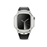將圖片載入圖庫檢視器 Apple Watch 7 - 9 錶殼 - RO45 - 皮革 - 銀色
