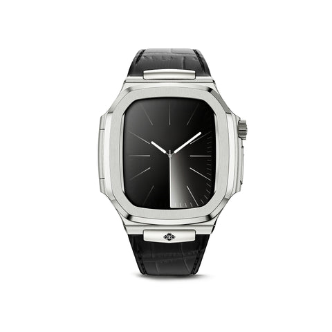 Apple Watch 7 - 9 錶殼 - RO45 - 皮革 - 銀色