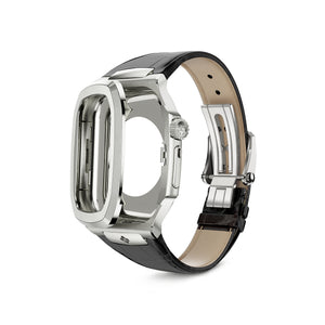 Apple Watch 7 - 9 錶殼 - 皇家 - 皮革 - 銀色