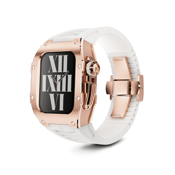 Apple Watch 7 - 9 錶殼 - RST - 玫瑰金鈦金屬（白色橡膠）