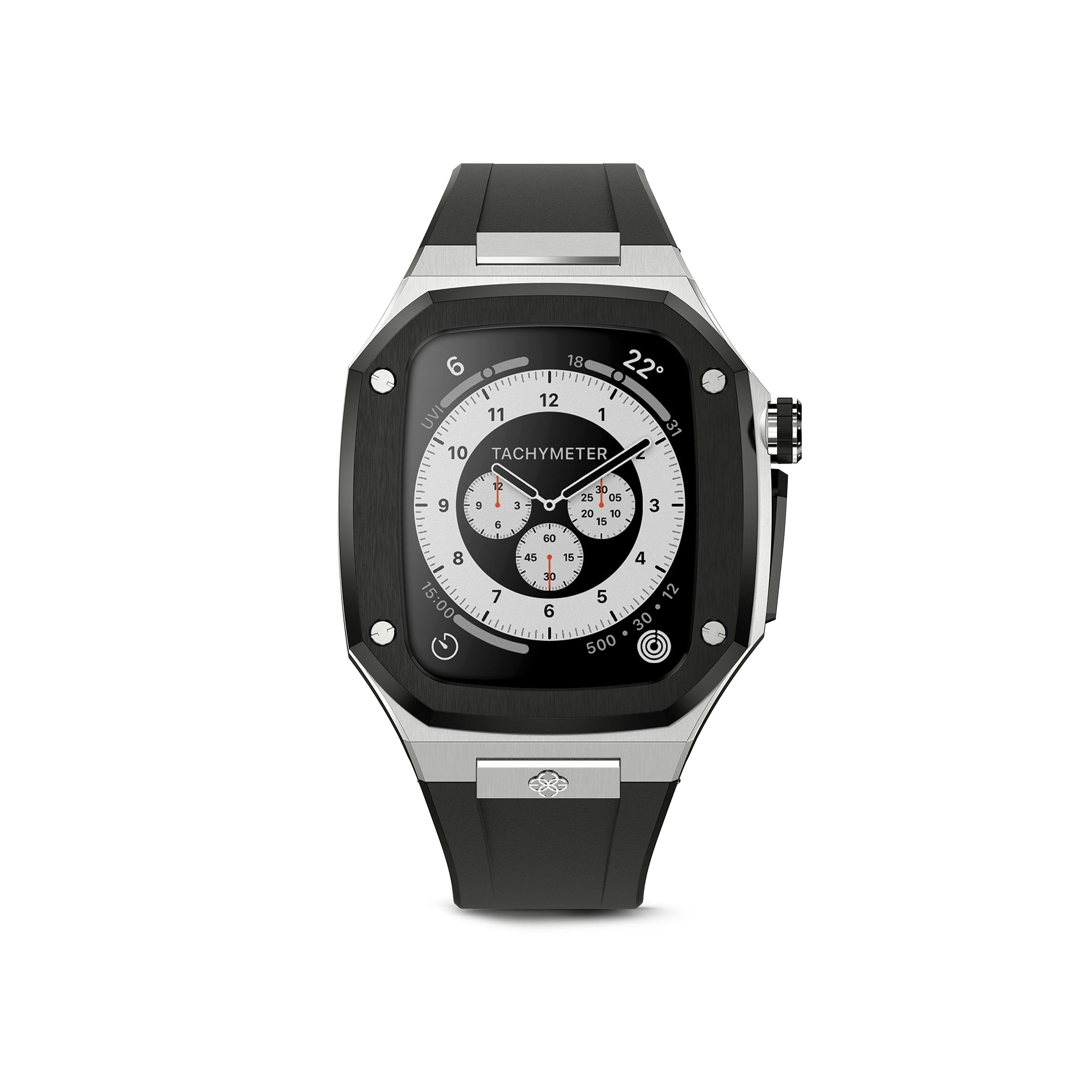 Apple Watch 7 - 9 Case - SP - Silver (Black Rubber)