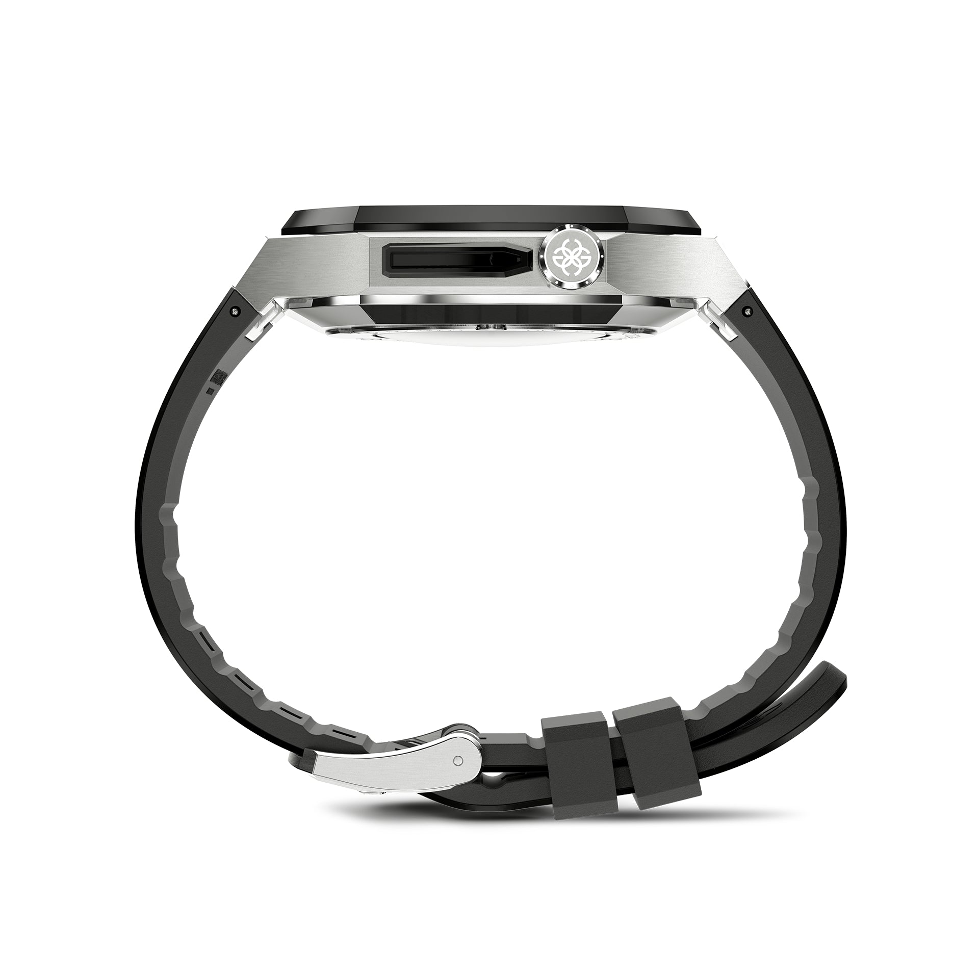 Apple Watch 7 - 9 表壳 - SP - 银色（黑色橡胶）