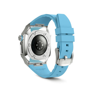 Apple Watch 7 - 9 Case - SPW - Silver (Blue Rubber)