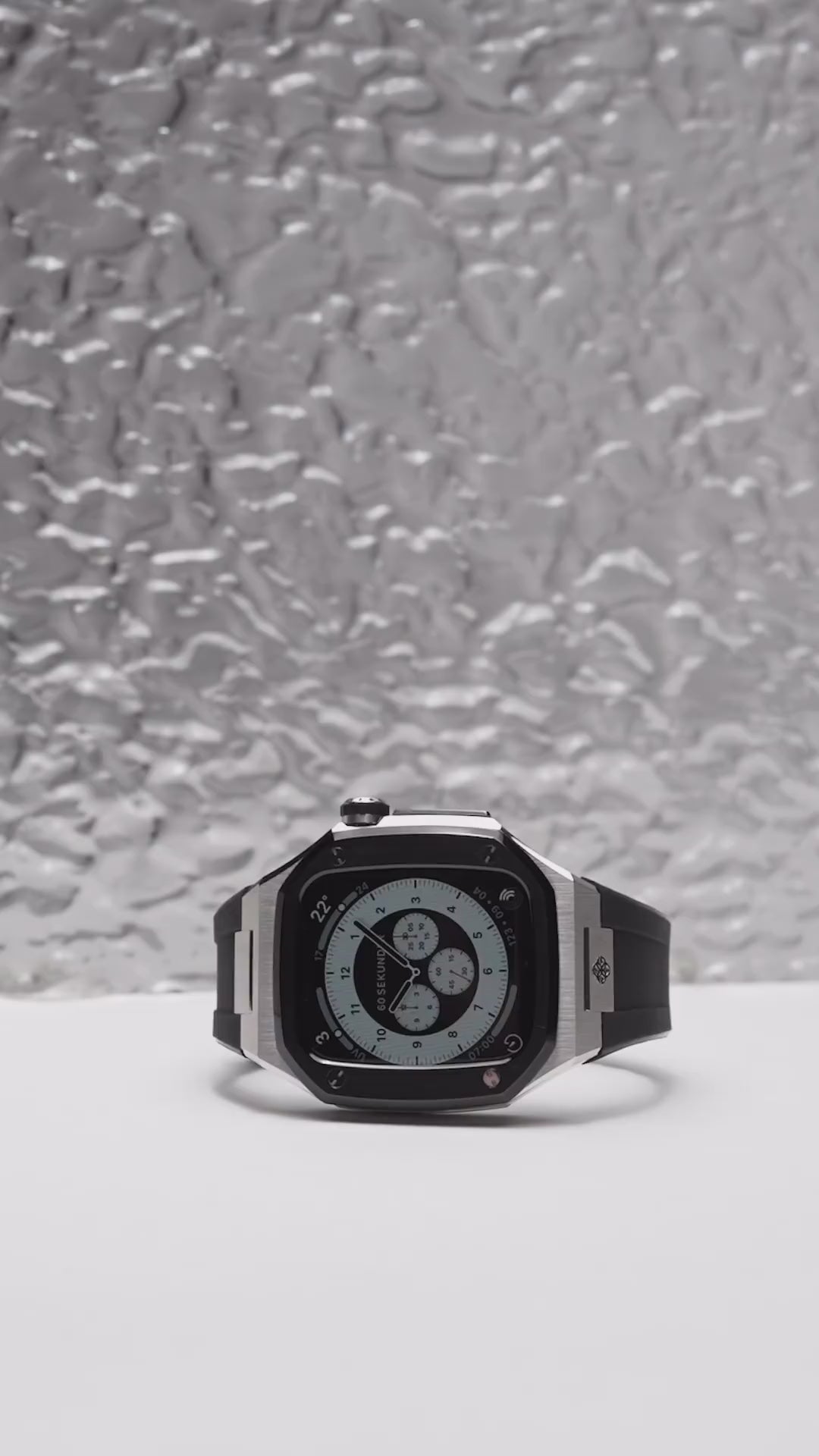 Apple Watch 7 - 9 表壳 - SP - 银色（黑色橡胶）