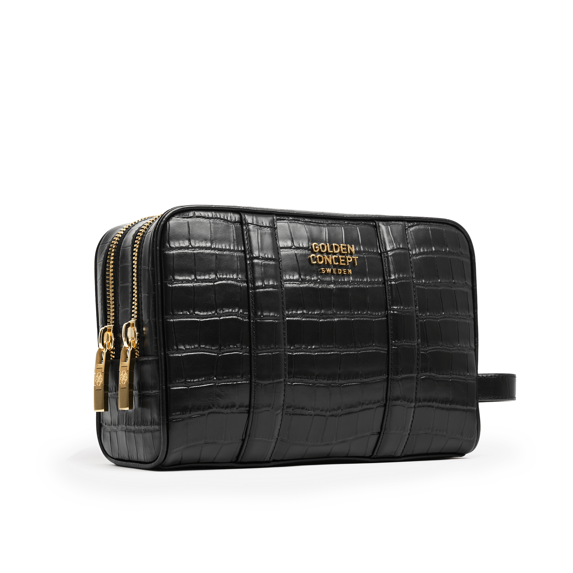 Golden Concept - Leather Accessories - Toiletry Bag - Croco Embossed - Large