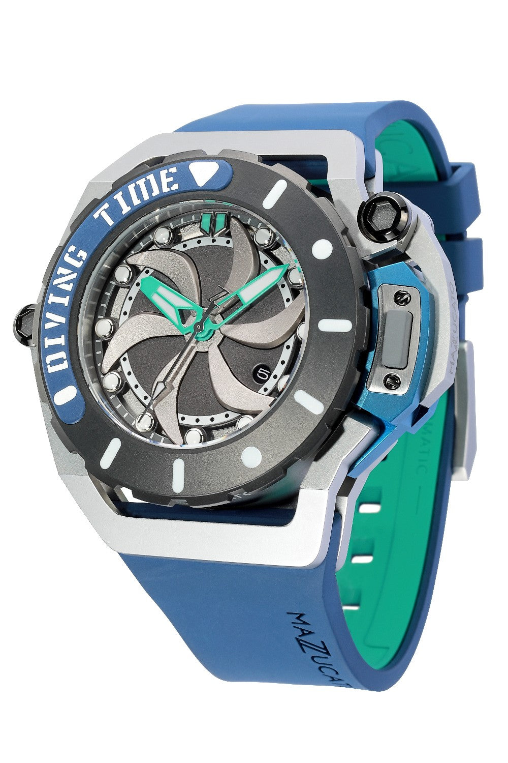 Mazzucato - RIM 潛水自動腕錶 Ø48 mm - 藍綠色 SUB03-BL3255