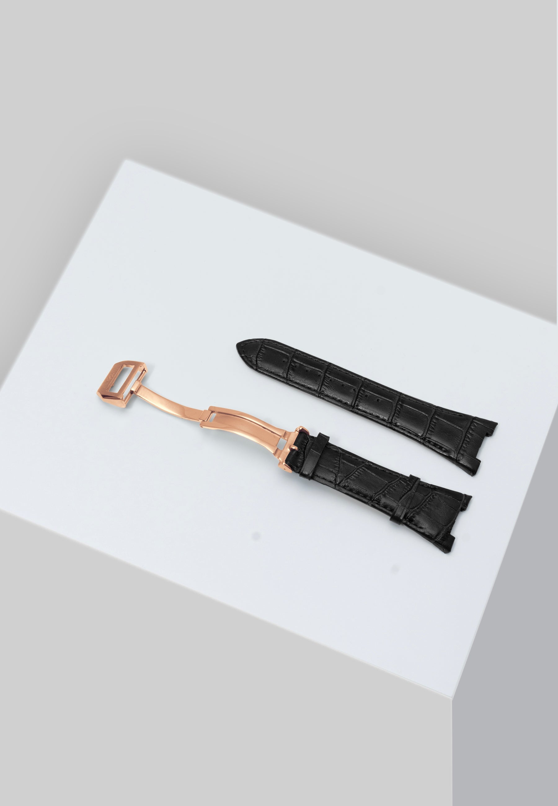 Golden Concept - Watch Straps - Leather - Rose gold buckle (Black Leather)