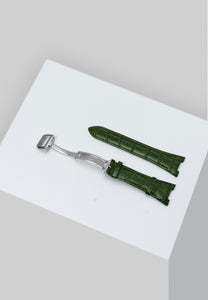 Golden Concept - Watch Straps - Leather - Silver buckle (Green Leather)