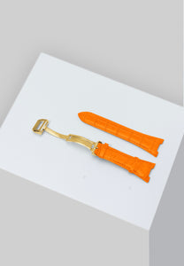 金色概念 - 表带 - 皮革 - 金扣（橙色皮革）