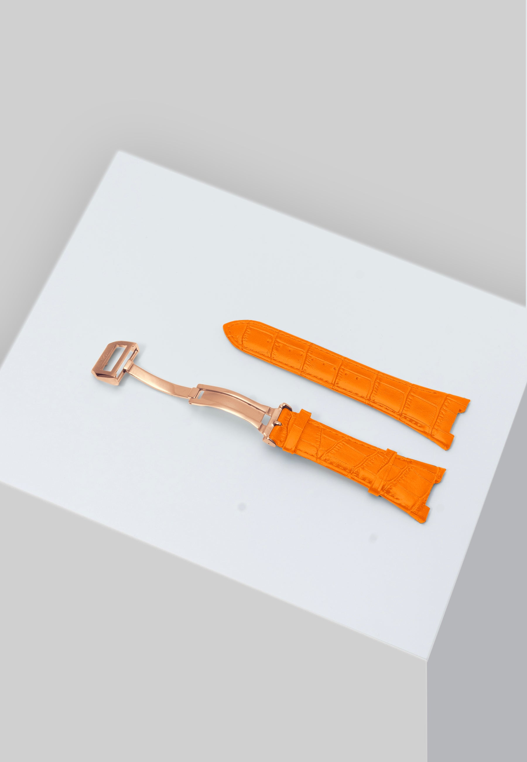 Golden Concept - Watch Straps - Leather - Rose gold buckle (Orange Leather)