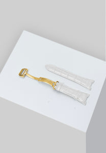 Golden Concept - Watch Straps - Leather - Gold buckle (White Leather)