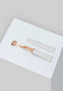 Golden Concept - Watch Straps - Leather - Rose gold buckle (White Leather)